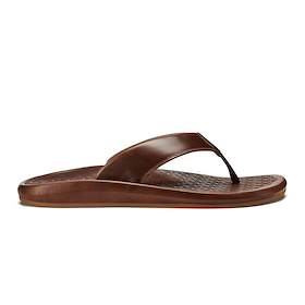OluKai Men's Ilikai Leather Flip Toffee/Toffee - 10492-3333