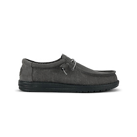 HEYDUDE Men's Wally Stretch Canvas Block Easy-On Shoe - Granite Grey/Multi - 44353-1VT