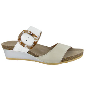 Naot Women's Kingdom Wedge Slide Sandal Ivory/White Leather - 5054-WGX