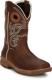 JUSTIN WORK Men's 11" Nitread Nano Composite Toe Waterproof Work Boot Spice Brown - CR3201