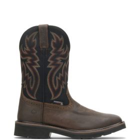 WOLVERINE Men's 10" Rancher Steel Toe Waterproof Wellington Work Boot Black/Brown - W10765
