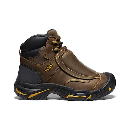 KEEN Utility Men's 6" Mt Vernon External Metatarsal Guard Waterproof Steel Toe Work Boot Cascade Brown - 1016166