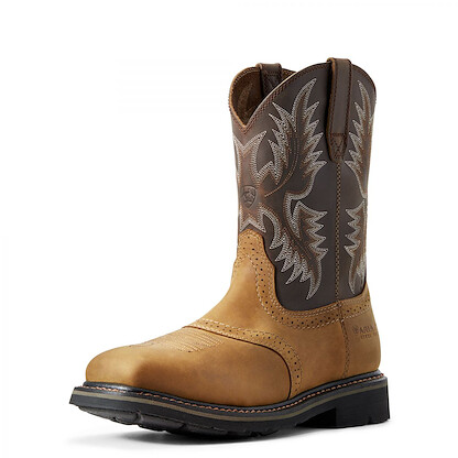 ARIAT WORK Men's 10" Sierra Wide Square Toe Steel Toe Work Boot Aged Bark - 10010134