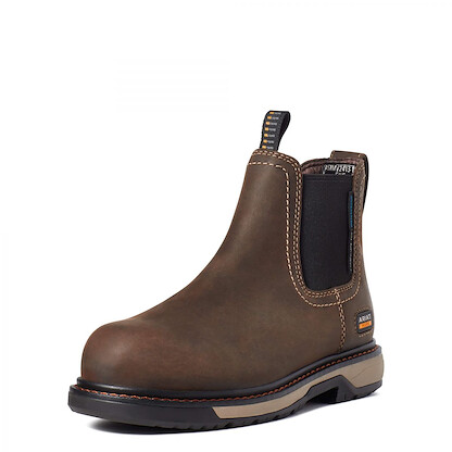 ARIAT WORK Women's 6" Riveter Chelsea CSA Composite Toe Waterproof Work Boot Dark Brown - 10035772