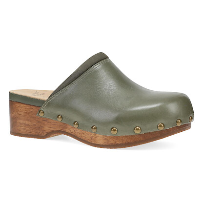 Dansko Women's Andie Wooden Mule Olive Waxy Milled Leather - 10205281500