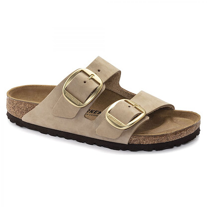 BIRKENSTOCK Women's Arizona Big Buckle Sandcastle Nubuck (narrow width) - 1024064