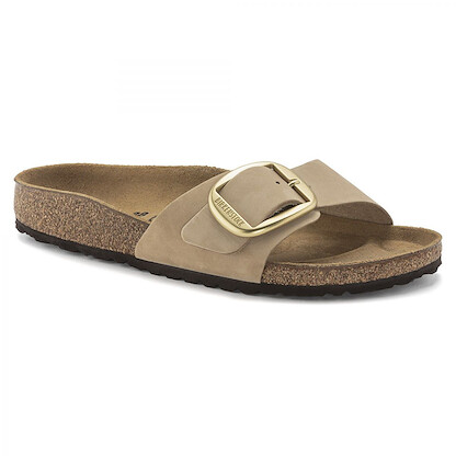 BIRKENSTOCK Women's Madrid Big Buckle Sandal Sandcastle Nubuck (narrow width) - 1024009
