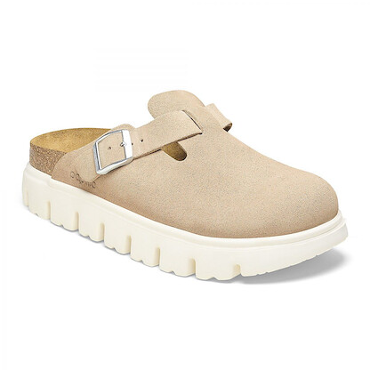 BIRKENSTOCK Women's Boston Chunky Clogs Warm Sand Suede (narrow width) -  1026176