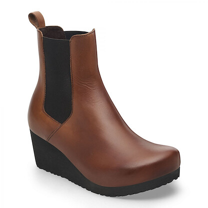 Papillio by BIRKENSTOCK Women's Ebba Pull On Boot Cognac/Black (narrow width) - 1028385