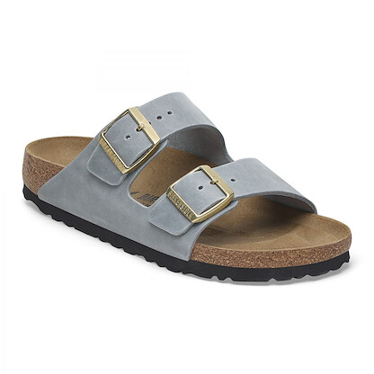 BIRKENSTOCK Women's Arizona Sandal Basalt Gray Oiled Leather (narrow width) - 1029253