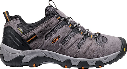 KEEN Men's Headout Low Hiking Shoe Steel Grey/Orange Pepper - 1031659