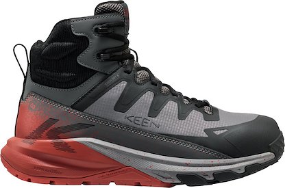 KEEN Utility Men's Targhee Blur Mid Carbon Toe Waterproof Work Boot Steel Grey/Black - 1032261