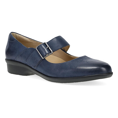 Dansko Women's Collette Mary Jane Wide Navy Burnished Nubuck - 10503290200