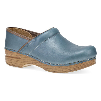 Dansko Women's Professional Clogs Blue Metallic Leather - 1064316121