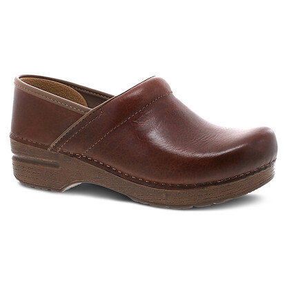 Dansko Women's Professional Clog Saddle Full Grain Leather   - 106531412