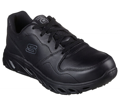 SKECHERS WORK Women's Work Relaxed Fit Glide-Step SR - Tupela Soft Toe Slip Resistant Work Shoes Black - 108054/BBK