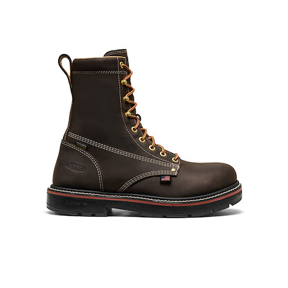 KEEN Utility Men's 8" Liberty Carbon Composite Toe Waterproof 90° Heel Work Boot Coffee Bean/Black - 1031305