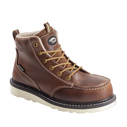 Avenger Women's 6" Moc Toe Wedge Carbon Composite Toe Waterproof Work Boots Brown - A7551