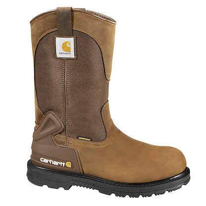 Carhartt Men's 11-inch Wellington Soft Toe EH Waterproof Work Boots Bison Brown - CMP1100