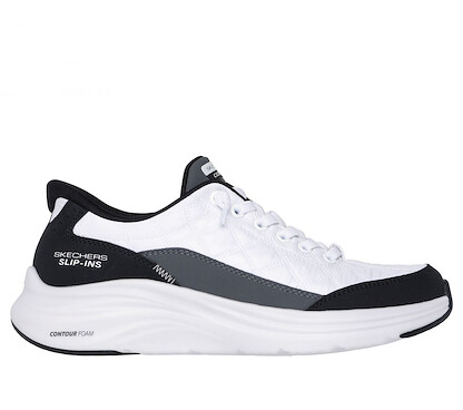 Skechers Women's Hands Free Slip-ins Contour Foam Cozy Fit Running Shoe White/Black - 150404-WBK