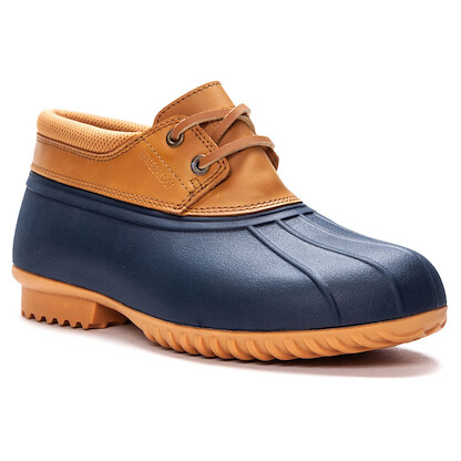 Propet Women's Ione Waterproof Duck Bootie Navy/Brown - WBX082LNBR