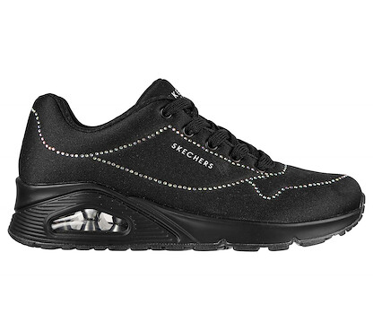 Skechers Women's Street Uno - Sheen Lines Sneaker Black/Black - 155142-BBK