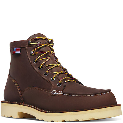 DANNER WORK Men's 6” Bull Run Moc Toe Soft Toe EH Work Boot Brown - 15590