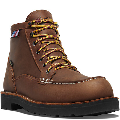 DANNER WORK Men's 6” Bull Run Moc Toe Steel Toe EH Waterproof Work Boot Tobacco - 15593