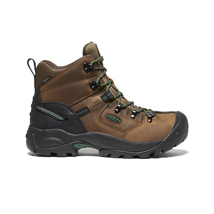 KEEN Utility Men's 6" Pittsburgh Energy Carbon Fiber Toe Waterproof Work Boot Cascade Brown/Greener Pastures - 1026892