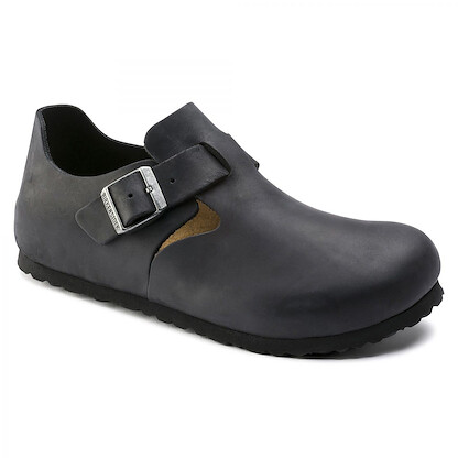 BIRKENSTOCK Unisex London Clog Black Oiled Leather (regular width) - 0166541
