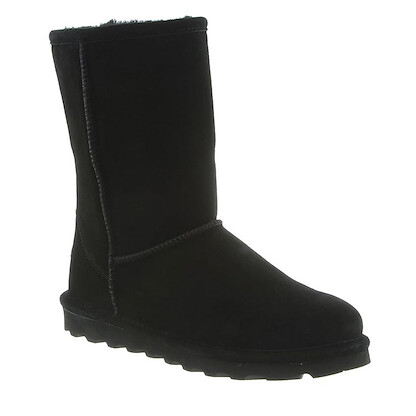 BEARPAW Women's Elle Short Wide 8" Suede Boot Black - 1959W-011