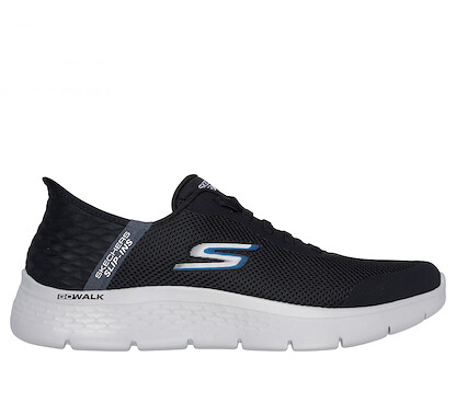 Skechers Men's Slip-Ins: Go Walk Flex - Hands Up Walking Shoe Black/Gray - 216324-BKGY