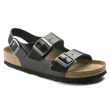 BIRKENSTOCK Unisex Milano Soft Footbed Amalfi Black Leather (regular width) - 0234531