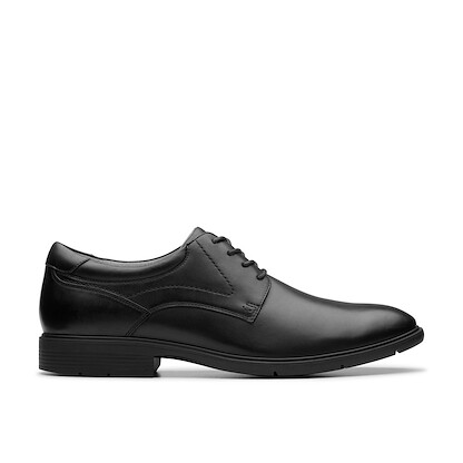 Clarks Men's Eldredge Plain Toe Black Leather - 26180261