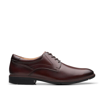 Clarks Men's Eldredge Plain Toe Dark Brown Leather - 26180263