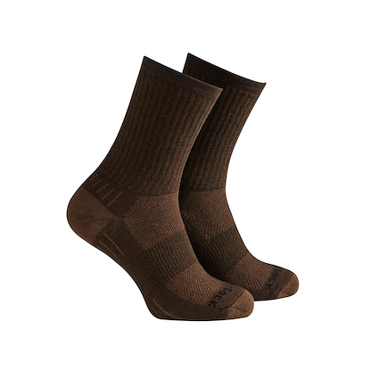 Wrightsock Unisex Hike Crew Double Layer Anti-Blister Socks Brown - 996.0601