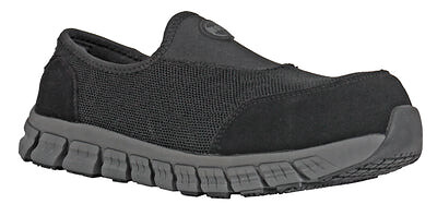 HOSS Men's Meteorite Composite Toe EH Slip-On Work Shoe Black Mesh - 30155
