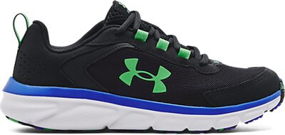 Under Armour Boys' Grade School UA Assert 9 Running Shoes Versa Black/Versa Blue/Green - 3024633-005