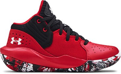 Under Armour Unisex Kids' Pre-School Jet '21 Basketball Shoe Red/Black/White - 3024795-600