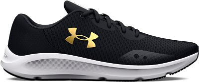Under Armour Men's Charged Pursuit 3 Running Shoe Black/Black/Metallic Gold - 3024878-005