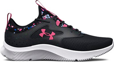 Under Armour Girls' Grade School Infinity 2.0 Printed Running Shoes Black/Black/Pink Punk - 3026166-001