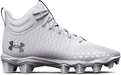 Under Amour Men's UA Spotlight Franchise 3.0 RM Football Cleats White/White/Metallic Silver - 3026339-100