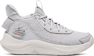 Under Armour Unisex Kids' Grade School Curry 3Z7 Basketball Shoes Halo Gray/White Clay/White Clay - 3026623-101
