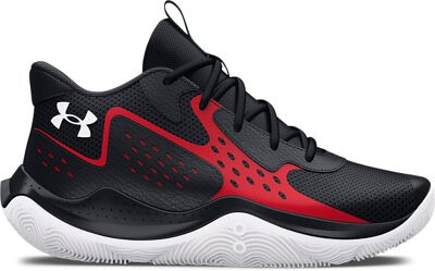 Under Armour Unisex Kids' Grade School Jet '23 Basketball Shoes Black/Red/White - 3026635-001