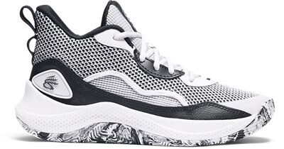 Under Armour Unisex Kids' Grade School 3Z 24 Basketball Shoes White/Black/Black - 3027627-101