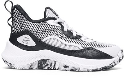 Under Armour Unisex Kids' Pre-School Curry 3Z 24 Basketball Shoes White/Black/Black - 3027628-100