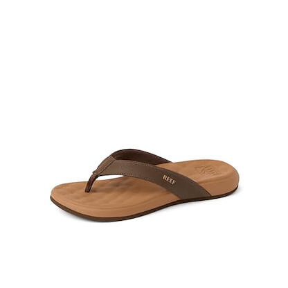 REEF Womens Sandals, Cushion Melody, Chocolate/Lion, 8