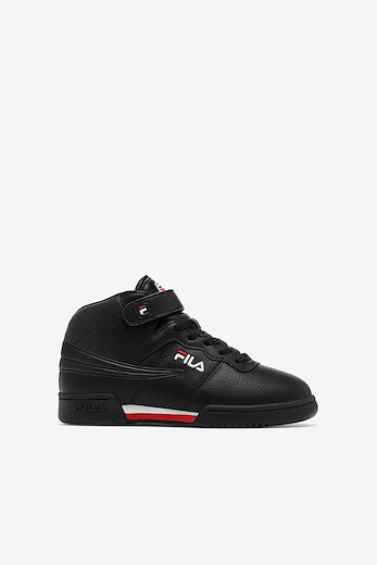 FILA Unisex Kids' F-13 High Top Sneaker Black/White/Red - 3VF80117-970