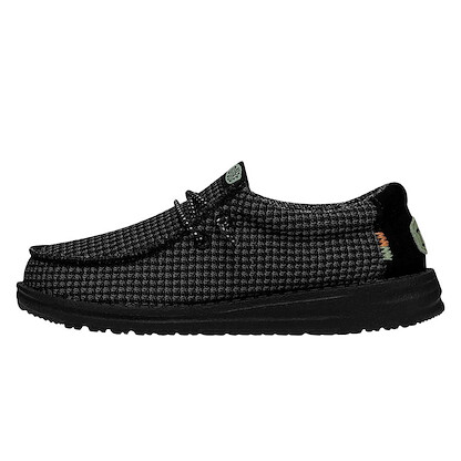 HEY DUDE Shoes Boys' Wally Youth Sport Mesh Black - 40431-001