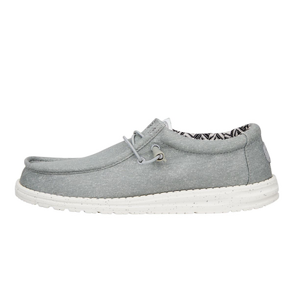 HEY DUDE Shoes Men's Wally Stretch Canvas Light Grey - 40700-007